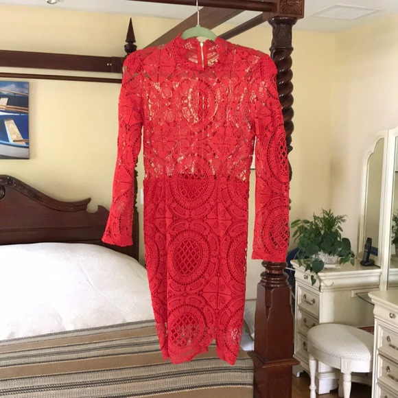 Red Lace Dress - Picture 2 of 4